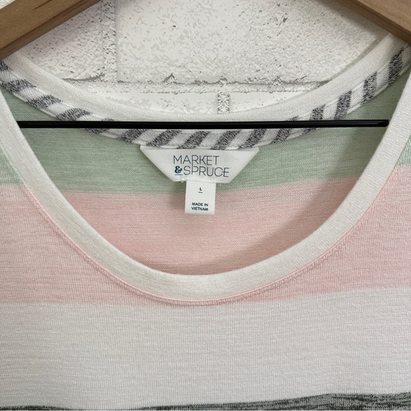 MARKET & SPRUCE Stitch Fix Striped Scoop Neck Tee Shirt - Picture 4 of 9